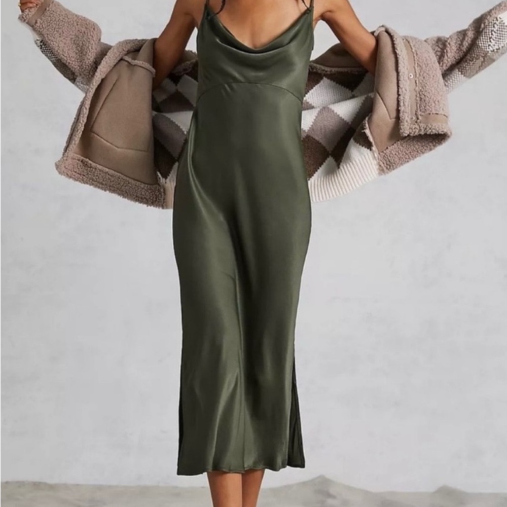 Elegant Olive Green Maxi Dress